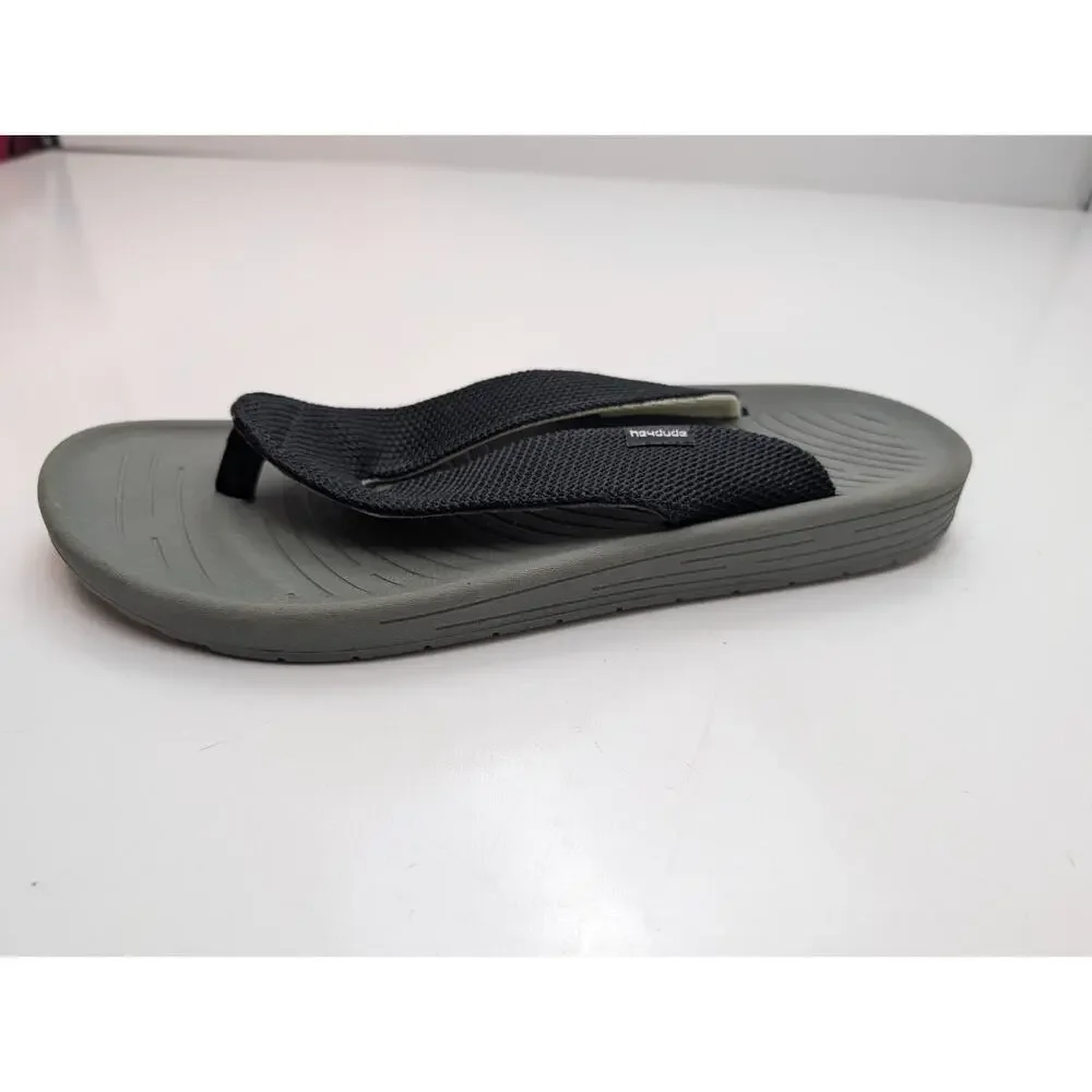 Hey Dude Milo Black Army Flip Flop Thong Sandals Men's Size 15 Comfort